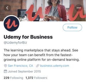 Udemy for Business Twitter